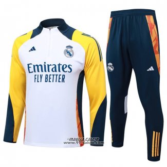 Tuta da Track Felpa Real Madrid Bambino 2024-2025 Bianco