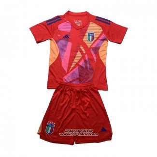 Maglia Italia Portiere Bambino 2024-2025 Rosso