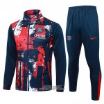 Tuta da Track Giacca Paris Saint-Germain 2024-2025 Rosso e Blu