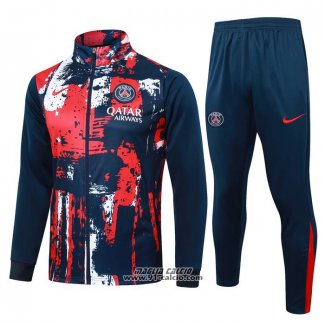 Tuta da Track Giacca Paris Saint-Germain 2024-2025 Rosso e Blu