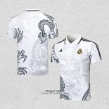 Maglia Polo Real Madrid Dragon 2024-2025 Bianco