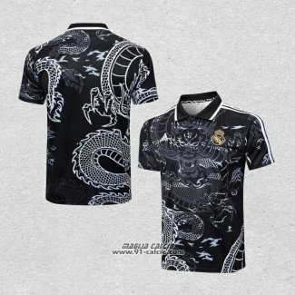 Maglia Polo Real Madrid Dragon 2024-2025 Nero