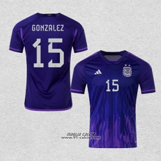 Seconda Maglia Argentina Giocatore Gonzalez 2022