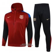 Tuta con Cappuccio Barcellona 2024-2025 Rosso