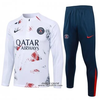 Tuta da Track Felpa Paris Saint-Germain 2024-2025 Bianco