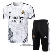 Tuta da Track Real Madrid Dragon Manica Corta 2024-2025 Bianco - Pantaloncini