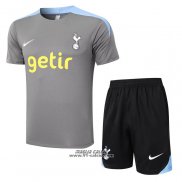 Tuta da Track Tottenham Hotspur Manica Corta 2024-2025 Grigio - Pantaloncini