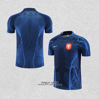 Maglia Allenamento Paesi Bassi 2022-2023 Blu