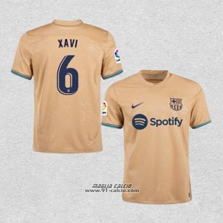 Seconda Maglia Barcellona Giocatore Xavi 2022-2023