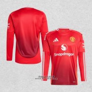 Prima Maglia Manchester United Manica Lunga 2024-2025