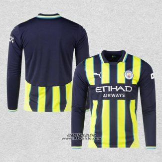 Seconda Maglia Manchester City Manica Lunga 2024-2025