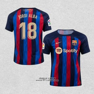 Prima Maglia Barcellona Giocatore Jordi Alba 2022-2023