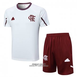 Tuta da Track Flamengo Manica Corta 2024-2025 Bianco - Pantaloncini