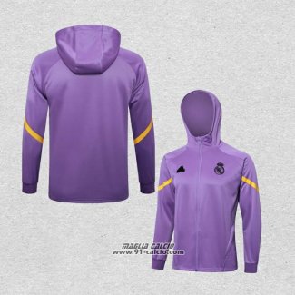 Giacca con Cappuccio Real Madrid 2024-2025 Purpura