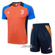 Tuta da Track Juventus Manica Corta 2024-2025 Arancione - Pantaloncini