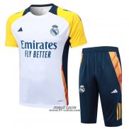 Tuta da Track Real Madrid Manica Corta 2024-2025 Bianco - Pantaloncini