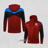 Giacca con Cappuccio Barcellona 2024-2025 Rosso