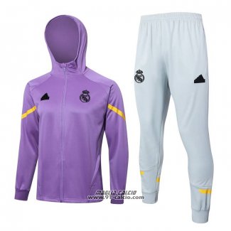 Tuta con Cappuccio Real Madrid 2024-2025 Purpura