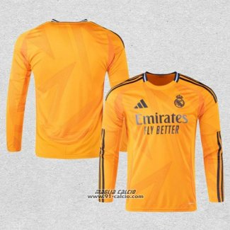 Seconda Maglia Real Madrid Manica Lunga 2024-2025