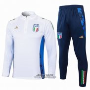 Tuta da Track Felpa Italia Bambino 2024-2025 Bianco