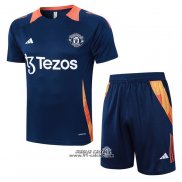 Tuta da Track Manchester United Manica Corta 2024-2025 Blu - Pantaloncini