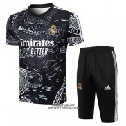 Tuta da Track Real Madrid Dragon Manica Corta 2024-2025 Nero - Pantaloncini