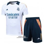 Tuta da Track Real Madrid Manica Corta 2024-2025 Bianco - Pantaloncini