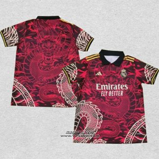 Maglia Real Madrid Dragon 2024-2025 Rosso Thailandia