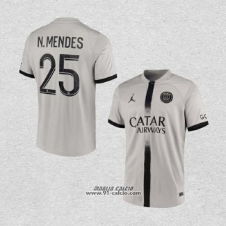 Seconda Maglia Paris Saint-Germain Giocatore N.Mendes 2022-2023