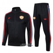 Tuta da Track Giacca Manchester United Bambino 2024-2025 Nero